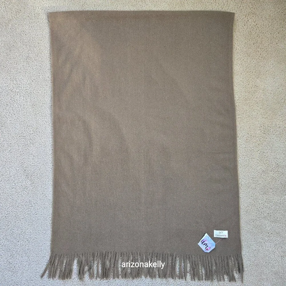 NWT Sky Cashmere Scarf Greenish Brown